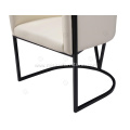 Modern industrial style white dining chairs